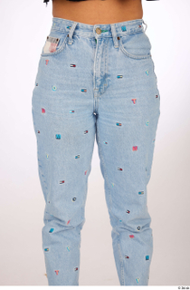 Jimena blue embellished jeans casual dressed thigh 0001.jpg